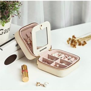 Small Jewelry box with mirror. Perfect for travel. Jewelry storage.